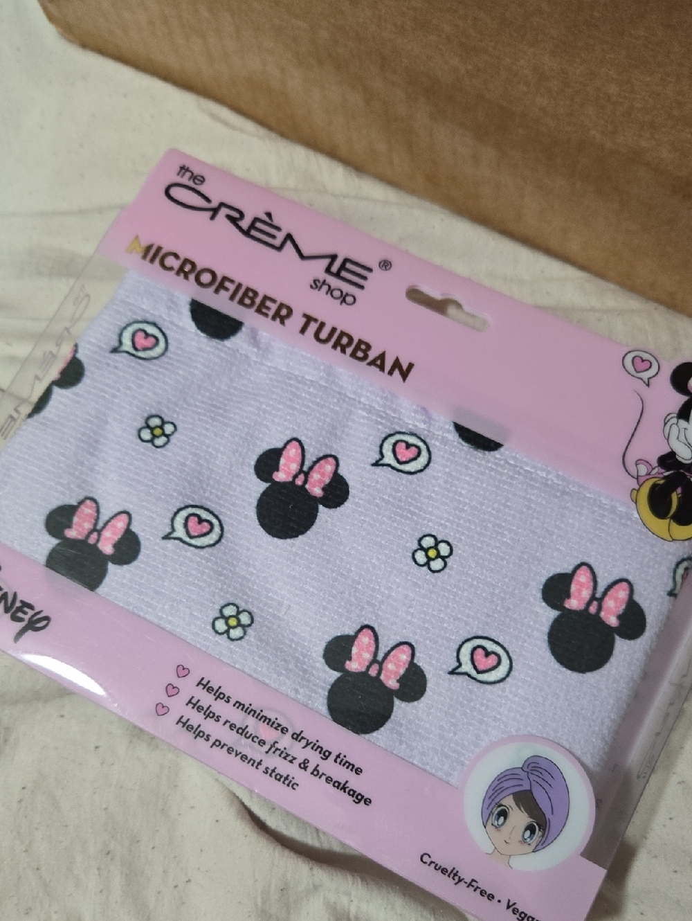 Disney Pink Microfiber Turban with Minnie Silhouettes